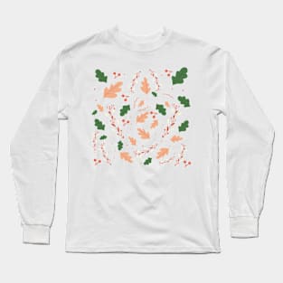 Christmas leaf pattern Long Sleeve T-Shirt